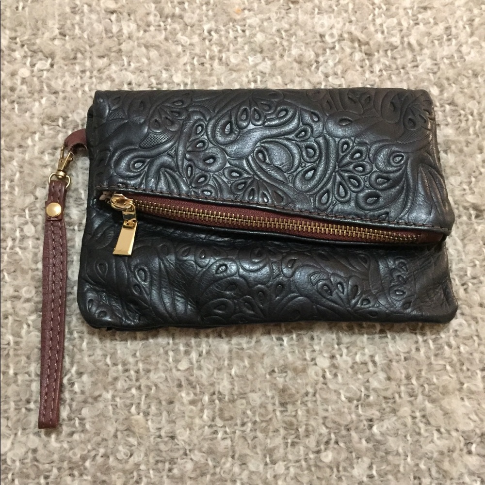 ⚜️👜🇮🇹Italian Leather Wristlet/ Crossbody Bag